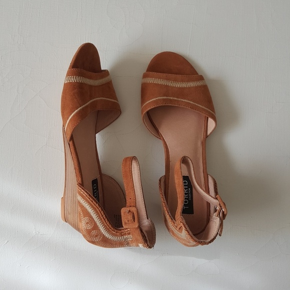 torrid Shoes - Torrid strap tan wedges